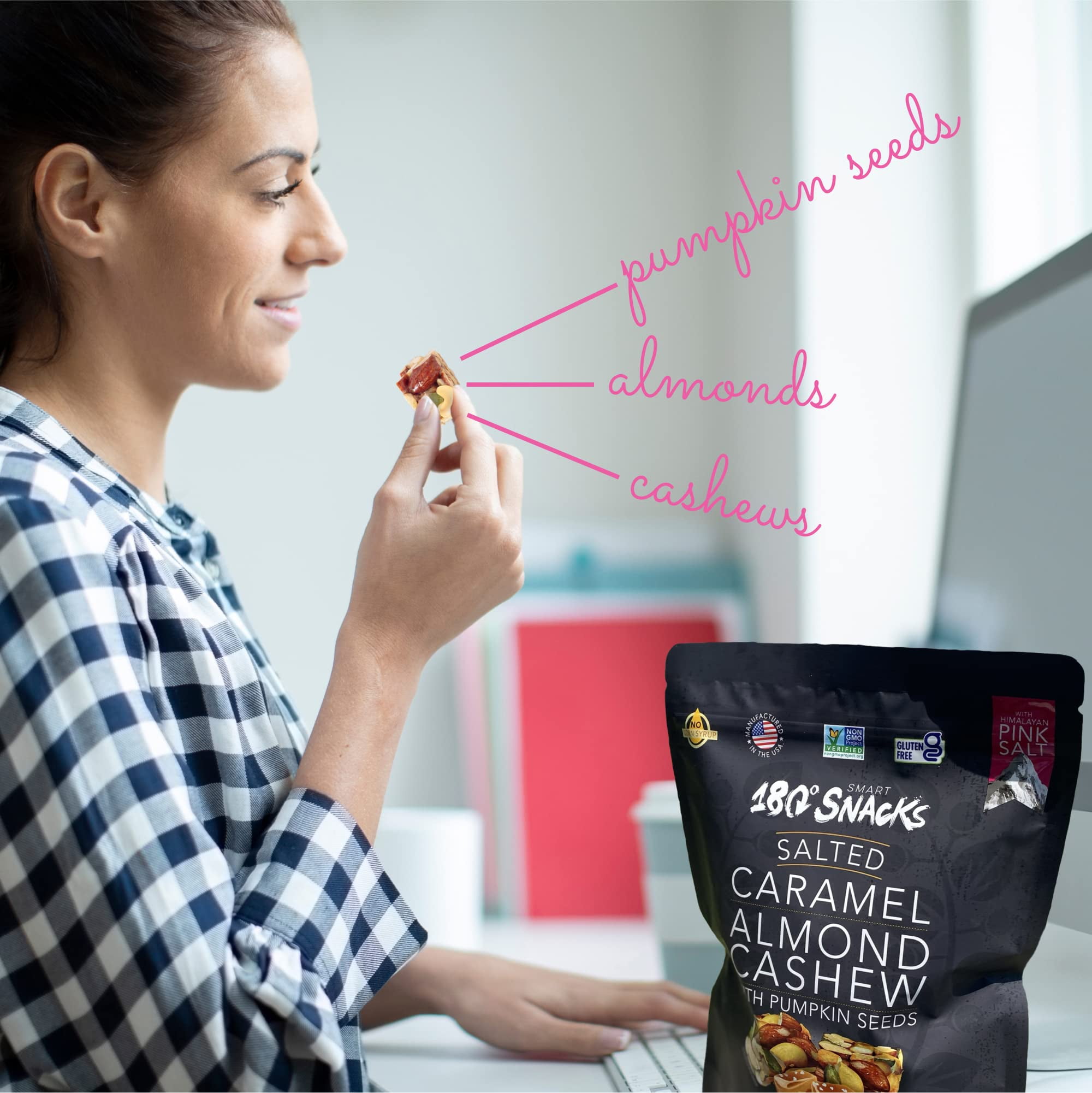 180 Snacks Salted Caramel Delicious Bite-Size Healthy Snacks, 15 oz