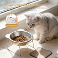 thumbnail image 6 of NUAHRHY 2pcs Elevated Cat Bowl  for Small Cats Dogs 5.1"  Wide Indoor Stainless Steel Raised Cat Dishes for Food and Water 15° Tilted  Anti-Vomiting Dog Bowl Whisker Friendly Spine Friendly, 6 of 11