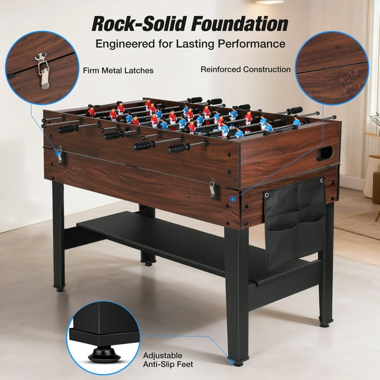 FUNTOK 4 in 1 Game Table with Ping Pong, Air Hockey, Foosball