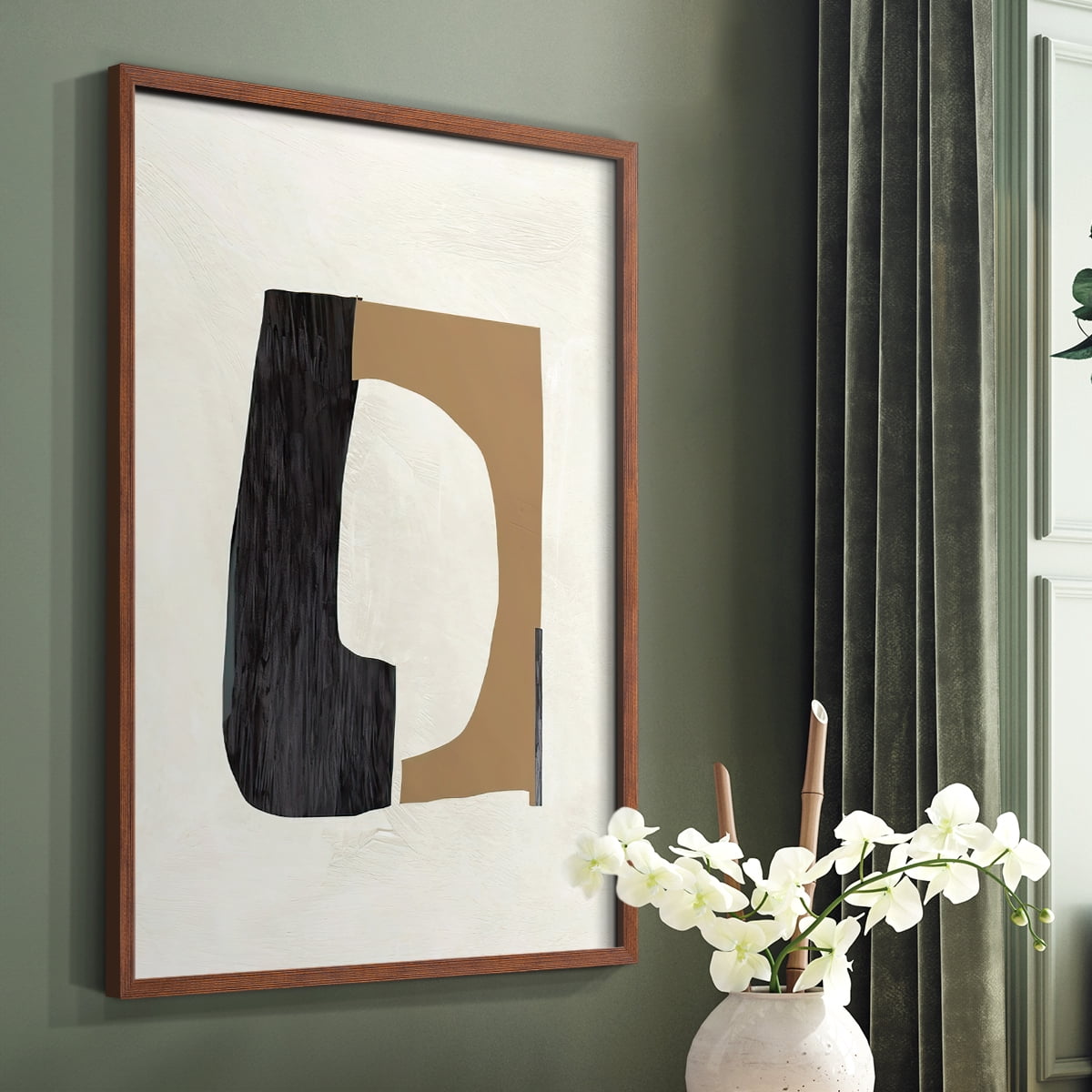 Cardboard Cutouts II Framed Print in Brown Solid Wood Framed Print No Nail Hanging