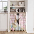 thumbnail image 6 of Easter Kitchen Curtain for Berdoom Living Room Cafe 54 Inch Length, Spring Rabbit Eggs Nature Botanicals Pink Plaid Tiers Curtains Light Filtering Drapes Window Treatment 2 Panels 52"Wx54"L, 6 of 8