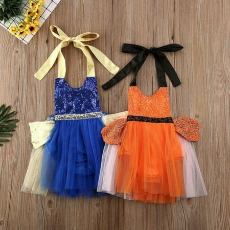 

Newborn Baby Girl My 1st Birthday Paillette Romper Tulle Dress Outfit Clothes Fancy Dress Skirt Costume