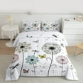 thumbnail image 2 of Manfei Colorful Dandelion Bedding Comforter Set,Wild Butterflies Dragonfly Twin Comforter Sets,Natural Animal Bedding Set For Girl,Luxury Bedroom Decor Reversible,2pcs, 2 of 8