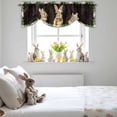 thumbnail image 4 of Easter Bunny Tie Up Valances Curtain, Spring Cute Rabbit Daisy Floral Leaf Plants Wood Grain Adjustable Rod Pocket Short Window Treatment Tie Up Curtains Valances for Kitchen Bathroom 42x18 Inches, 4 of 9