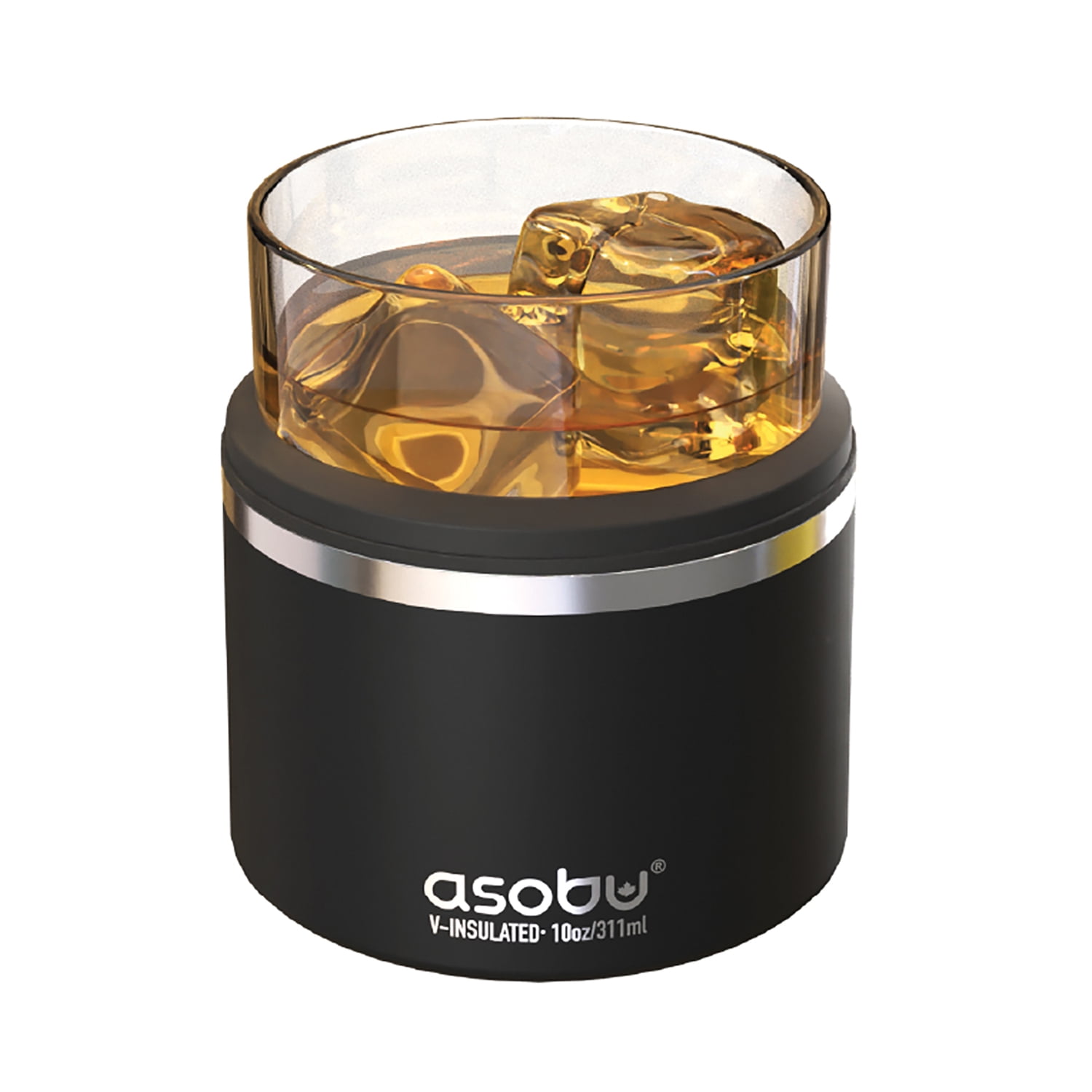 Asobu On The Rocks 10.5oz Stainless Steel And Glass Insulated