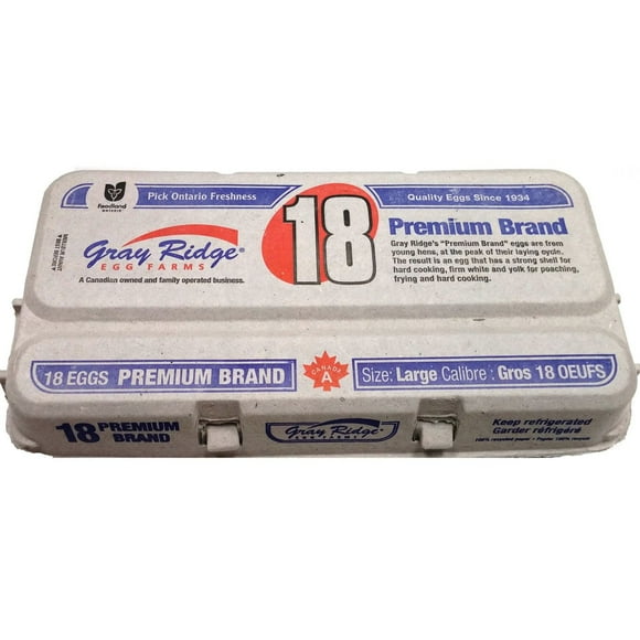 Gray Ridge Premium Large White Eggs, 18 Count