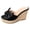 Black, variant on Womens Wedge Sandals Suede Bowtie Peep Toe Slip on Platform Heels Casual Nonslip Arch Support Summer Mules Slides Pink Size 7