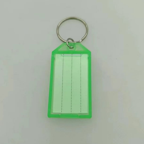 Llavero de plástico transparente con forma de concha de doble anilla, práctico llavero con etiqueta de matrícula de doble cara