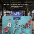 thumbnail image 3 of High Precision Body Weight Scale Smart Bathroom Scales with Large LCD Display(400lbs),Decorative for Bedroom-Textured Painting Of Red And White Flowers On Turquoise Background, 3 of 4