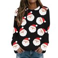 thumbnail image 1 of toraway Sweat à Capuche pour Femmes, Fermeture Éclair, Imprimé de Noël, Col Rond, Manches Longues, Décontracté, Mode, L, 1 of 4