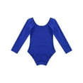 thumbnail image 6 of inhzoy Big Girls Solid Basic Long Sleeve Ballet Gymnastic Leotard Dark Blue 6, 6 of 7