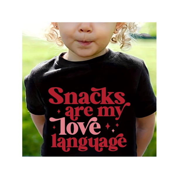 Snacks are My Love Language Printed 100% Cotton Girls T-Shirt