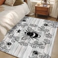 thumbnail image 4 of Area Rug for Living Room, Vintage Bees Crowns Non-Slip Indoor Large Carpet for Bedroom/Dining Room, Retro Leaves Rings Gray Wooden Washable Low-Profile Rectangle Floor Mat Runner Rugs - 2.7 x 5 Ft, 4 of 8