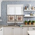 thumbnail image 6 of Kitchen Curtains Valance and Tiers 3 Piece Set, Rustic Texas Western Star Berries Black Buffalo Plaid Rod Pocket Short Window Treatments for Cafe Laundry Room Bathroom 36-Inch Tier Set, 6 of 6