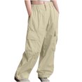 thumbnail image 7 of Xdegoge Girls Cargo Pants Flowy Loose Long Trousers Travel Lightweight Wide Leg Girls Casual Pants Gifts Todays Daily 14-16 Pantalones Para Niñas, 7 of 7