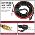 thumbnail image 4 of ARCCAPTAIN TIG Torch for ARC160 MIG130, WP-17V Air-cooled Argon TIG Welding Torch with 13-FT Red Air Hose and 10-25mm Connector, Lift Tig Torch 150amp with 13-FT Cable, 4 of 8