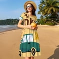 thumbnail image 4 of Kdxio Robe T-Shirt Décontractée pour Femmes avec Imprimé Joyeux Jour de l'Action de Grâce, Manches Courtes, Poches, 4 of 6