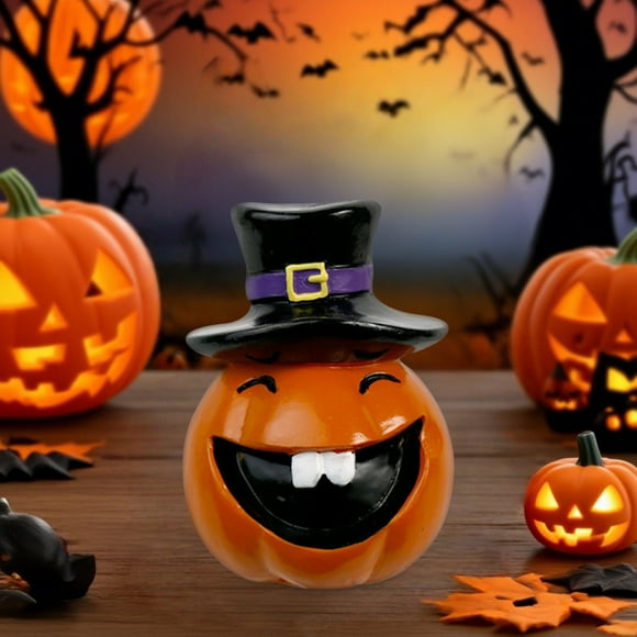 JJKBVCLO Halloween Decorations Scary Face Pumpkin Desktop Ornament Resin Home Decoration For Room Living Party