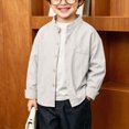 thumbnail image 2 of 1-2T Toddler Kids Boys Long Sleeve Solod Dress Shirt Gentleman School Uniform Tops Fashion Fall Winter Clothes12 Months 2T 3T 4T 5T 6T 7T 8T Little Kids, 2 of 9