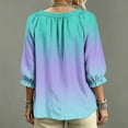 thumbnail image 5 of Womens V Neck 3/4 Sleeve Bohemian Casual Blouses Boho Tops V Neck Casual Vacation Clothes Floral Blouses Work Shirts, 5 of 5