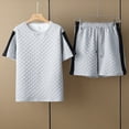 thumbnail image 1 of TIMIFIS Mens Ensembles Courts 2 Piece Outfits Mode Été Survêtements Ensemble Décontracté Mode Boutons Imprimé Plage Col Rabattu Manches Courtes Ensemble - Automne, 1 of 4