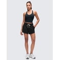 thumbnail image 4 of CRZ YOGA Butterluxe Racerback Wireless Padded Yoga Longline Sports Bra for Women V Neck Crop Tank Tops, 4 of 5