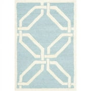 SAFAVIEH Cambridge Kierra Geometric Wool Area Rug, Light Blue/Ivory, 4' x 6'