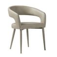 thumbnail image 2 of Morden Fort Barrel Dining Chairs Set of 4, Griege Leather Accent Chair with Round Back, Metal Frame, Kitchen Chairs Set of 4, 2 of 6