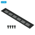 thumbnail image 3 of Uxcell 10"x2" Rectangle Air Vent Cover 2pcs Door Grille Ventilation Cover Louvered with Screws for Cabinet Black, 3 of 6
