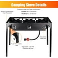 thumbnail image 4 of 225,000-BTU High-Pressure Outdoor Propane Gas Stove, 3-Burner Camp Cooker with Detachable Legs for Camping, Patio, Tailgating & Backyard Cooking, 4 of 9