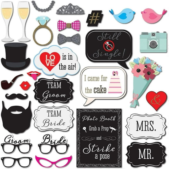 Bride to Be Props 31 PCs/ Wedding Photobooth Props/ Spinster Photo Props