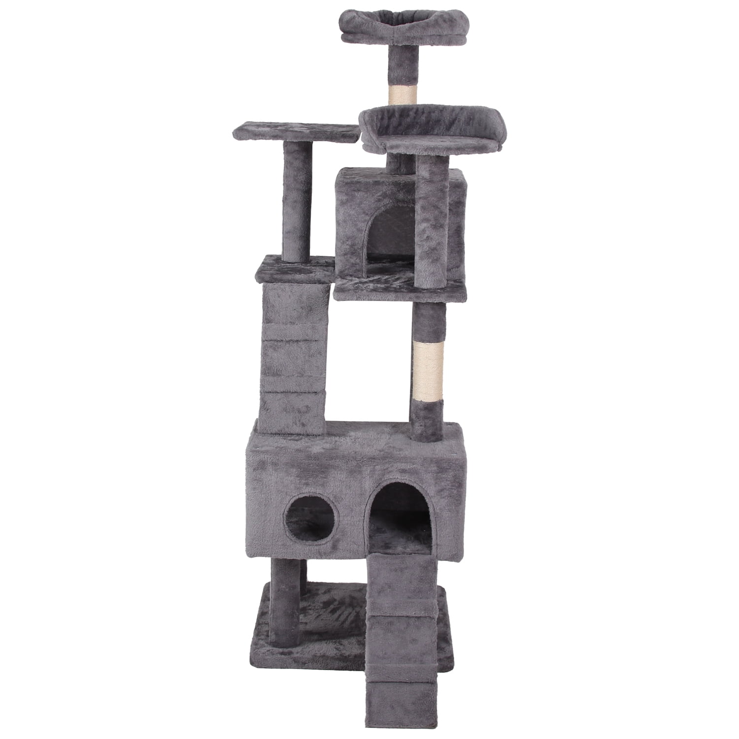 Pefilos Multi-Level Cat Tree Tower for Indoor Cats, Cat Condo for Plush Perch Cat Tree House with Scratching Posts, Gray Pefilos Multi-Level Cat Tree Tower for Indoor Cats, Cat Condo for Plush Perch Cat Tree House with Scratching Posts, Gray