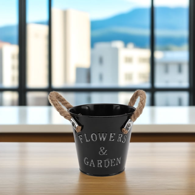 ADDHAT 2Ud Maceta De Hierro Para Plantas Con Estilo Europeo Ideal Para Interior Y Exterior Con Asa