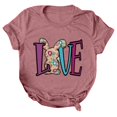 thumbnail image 3 of EGNMCR Easter T-shirt Imprimé T-Shirts Graphiques pour Femmes Chemises T-shirt Décontracté Ample à Col Rond à Manches Courtes Blouse à Imprimé de Lettres T-shirt T-Shirts pour Femmes, 3 of 4