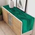 thumbnail image 4 of Green Marble Table Runner - 36 Inch Long, Kitchen Dining Table Runner Dresser Scarves, Modern Farmhouse Gradient Abstract Fluid Art Farmhouse Decor for Coffee Tables Wedding Party Banquet, 4 of 8