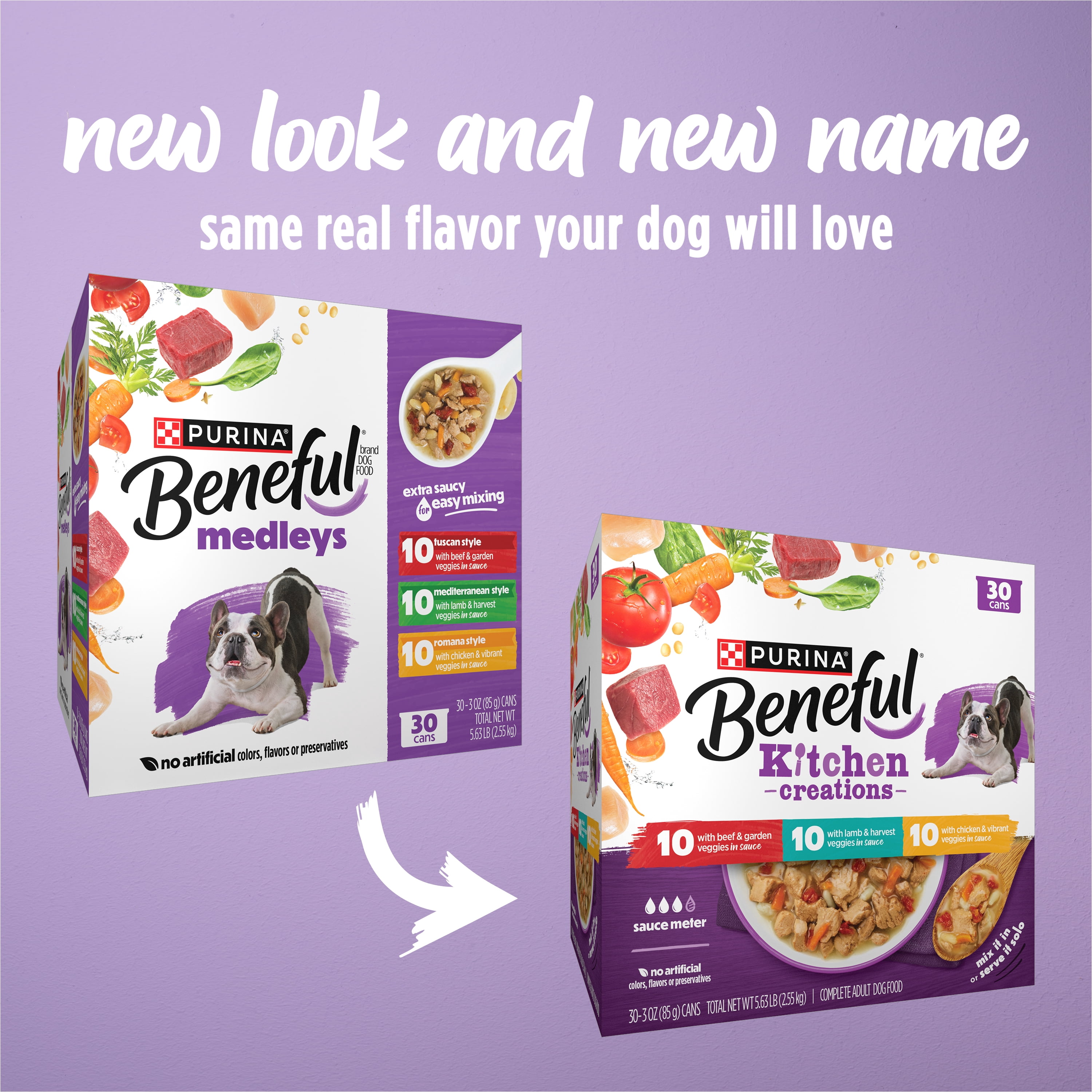 Purina Beneful Kitchen Creations With Beef, Chicken, or Lamb Wet Dog Food Variety Pack, 3 oz Cans (30 Pack)
