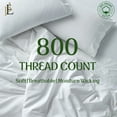 thumbnail image 5 of PRATYUX Twin XL 4-PC Organic Cotton Bed Sheet Set 800-Thread Count 100% Long Staple Cotton, 28 inch Deep Pockets [1 Flat, 1 Fitted Sheet, 2 Pillowcases] - Light Blue, 5 of 7