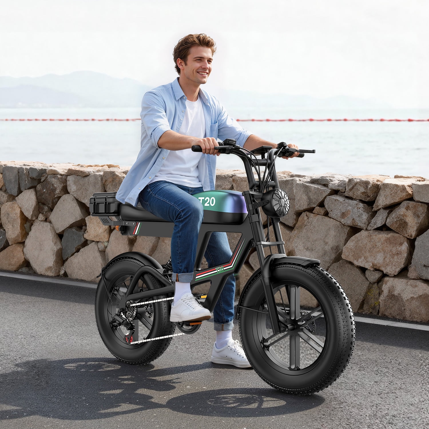 ASKGO Electric Bike for Adult , 2200W Peak 30MPH 100Miles Electric Mountain Bike , 48V 20AH Removable Battery, 7 Speed Electric Motorcycle, 20*4" Fat Tire Off Road E bike, NFC Unlock,UL2849