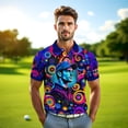 thumbnail image 5 of HOMYGIFTS Custom Face Men’s Golf Polo Shirt – Angular Geometric Glass Pattern Personalized Polo, 5 of 10