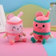 thumbnail image 3 of Elastic Stuffed Pendant Cartoon Soft Fruit Bubble Tea Expression Plush Keychain for Decoration, 3 of 8