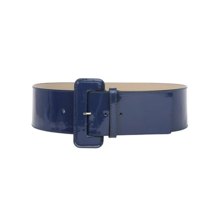 - Ladies High Waist Wide Patent Fashion Plain Leather Belt