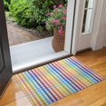 thumbnail image 2 of Colorful Striped Checkered Pattern Door Rugs,Washable Non Slip Door Mats Indoor,Decorative Door Mats,Entry Mat Indoor for Entrance,Bedroom,Kitchen,Bathroom,17"x30", 2 of 6