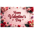 thumbnail image 3 of Valentine's Day Party Decoration Backdrop with Red Roses and Gift Box Background Hearts Banner Holiday Event Background Photo Props Romance, 3 of 4