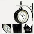 thumbnail image 3 of Wall Clock Wrought Iron Garden Clock Station Clock 2-sided Handcrafted Grand Central Terminal New Yo, 3 of 3