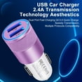thumbnail image 2 of Car Charger Adapter Usb C,AILKIN Set of 4PACK Car Charger for Android Type C Car Charger Fast Charging Cigarette Lighter Adapter with 2PACK Usb Type C Charging Cable 10ft,Purple, 2 of 8