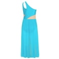 thumbnail image 4 of Moggemol Robe de Danse Ballet Lyrique pour Filles, une Épaule Sans Manches, Découpe Haute Basse, Robe en Maille Fluide, Bleu Clair 10, 4 of 7