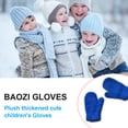 thumbnail image 3 of Linyer 1 Pair Kids Mittens Comfortable Keeping-warm Mitten Thickened Children Clothes Accessory with Simple Color for Outdoor Wearing Sky blue, 3 of 5