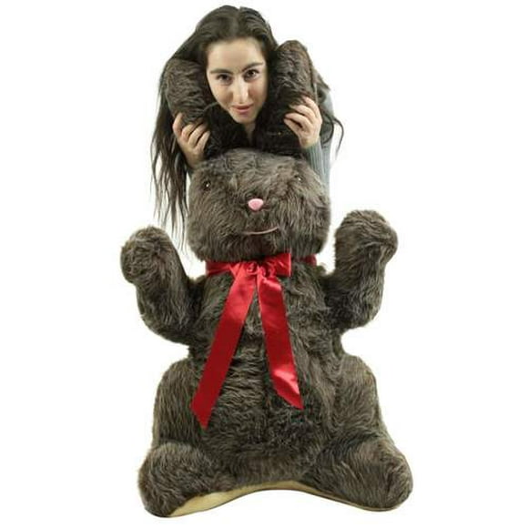 American Made Giant Stuffed Bunny 42 Inch Soft Brown Plush Rabbit