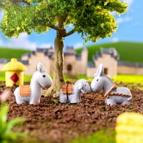 Raindrops 7Pcs Resin Donkey Figurine Set Miniature Donkey Decorations Desktop Statue Decor