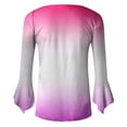 thumbnail image 4 of Women's Fashion Gradient Mid Sleeve Loose Half Cardigan Shirt Polyester/Spandex, Soft/Breathable, Suitable for Spring/Summer, 4 of 4